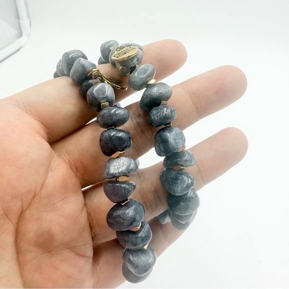 Kinsley Armelle Elegant NAVY BRACELET ANGELITE Gemstone Bracelet Two Sets - Picture 3 of 6